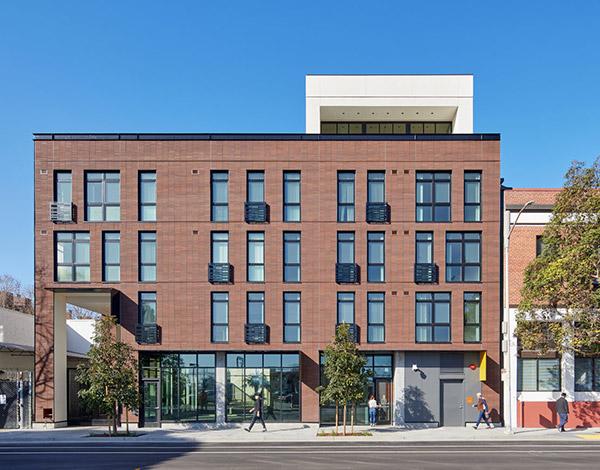 735 Davis provides affordable homes from formerly homeless to middle income seniors on the site of the former Embarcadero Freeway.