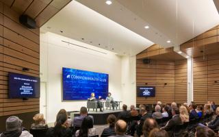 The Commonwealth Club of California’s new location on San Francisco’s waterfront is in an existing historic structure built in 1910 and was the site of the 1934 Longshoreman’s strike; the building has an aggressive sustainability agenda and is targeting LEED Gold certification, and provides meeting spaces, an auditorium, a library, and a boardroom. 